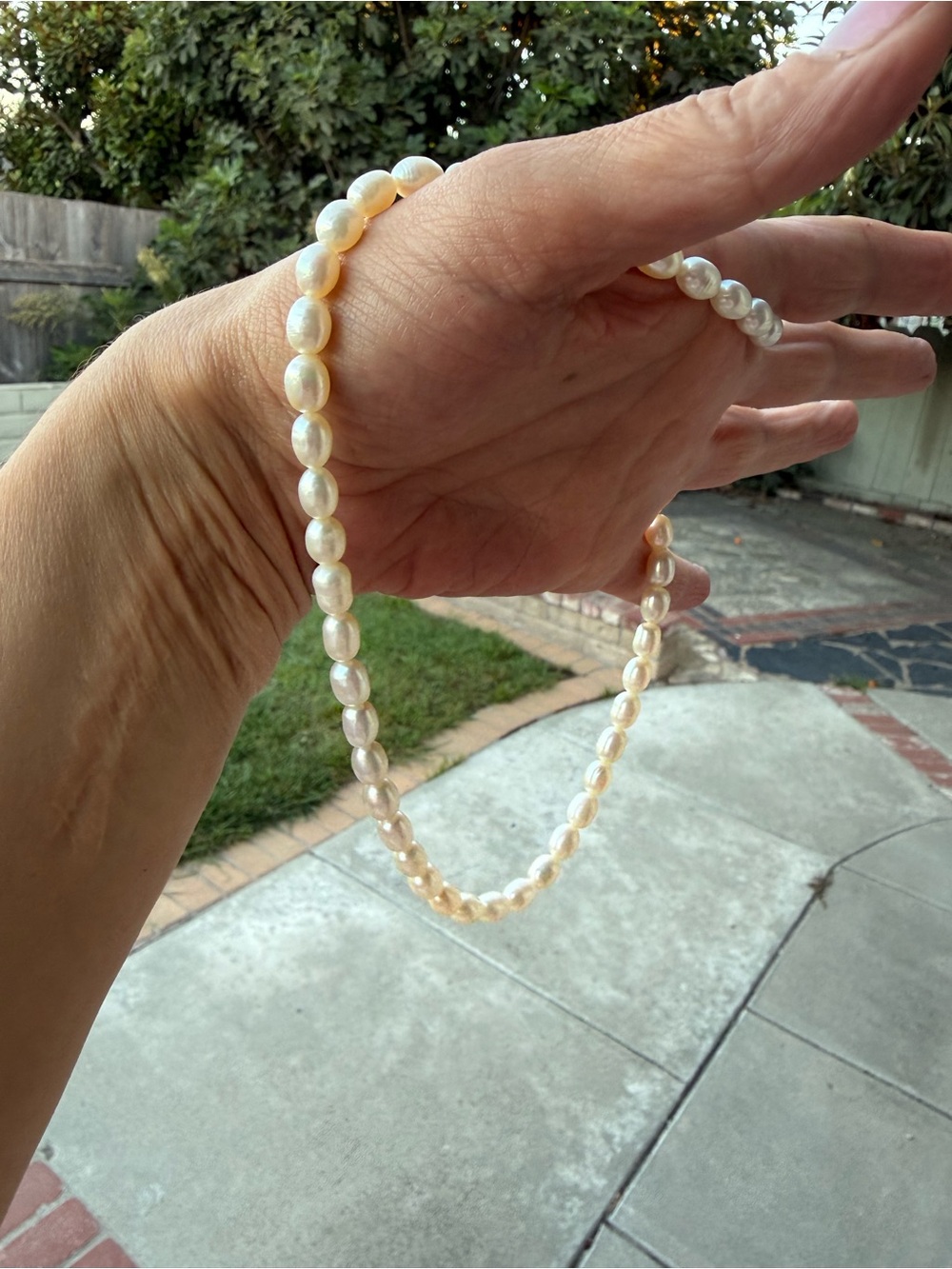 Pearl Strand Necklace - Cream Pearl Beads